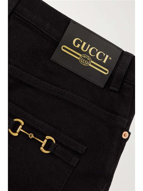 gucci secchiello monogram nero jeans|gucci jeans net a porter.